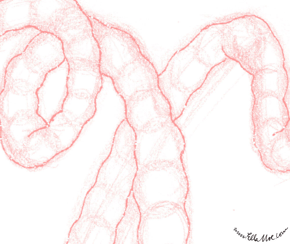 risograph labyrint maze pink guts intestines fanzine ILLUSTRATION  Drawing  editorial