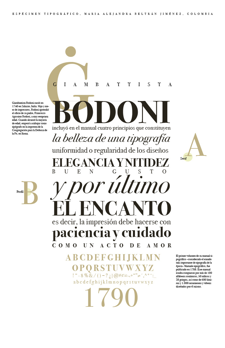 bodoni Bodoni Font diseño gráfico especimen tipografico letras tipografia typography  