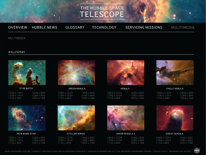 hubble space telescope web site mock up nasa Candace Urquiza MICA
