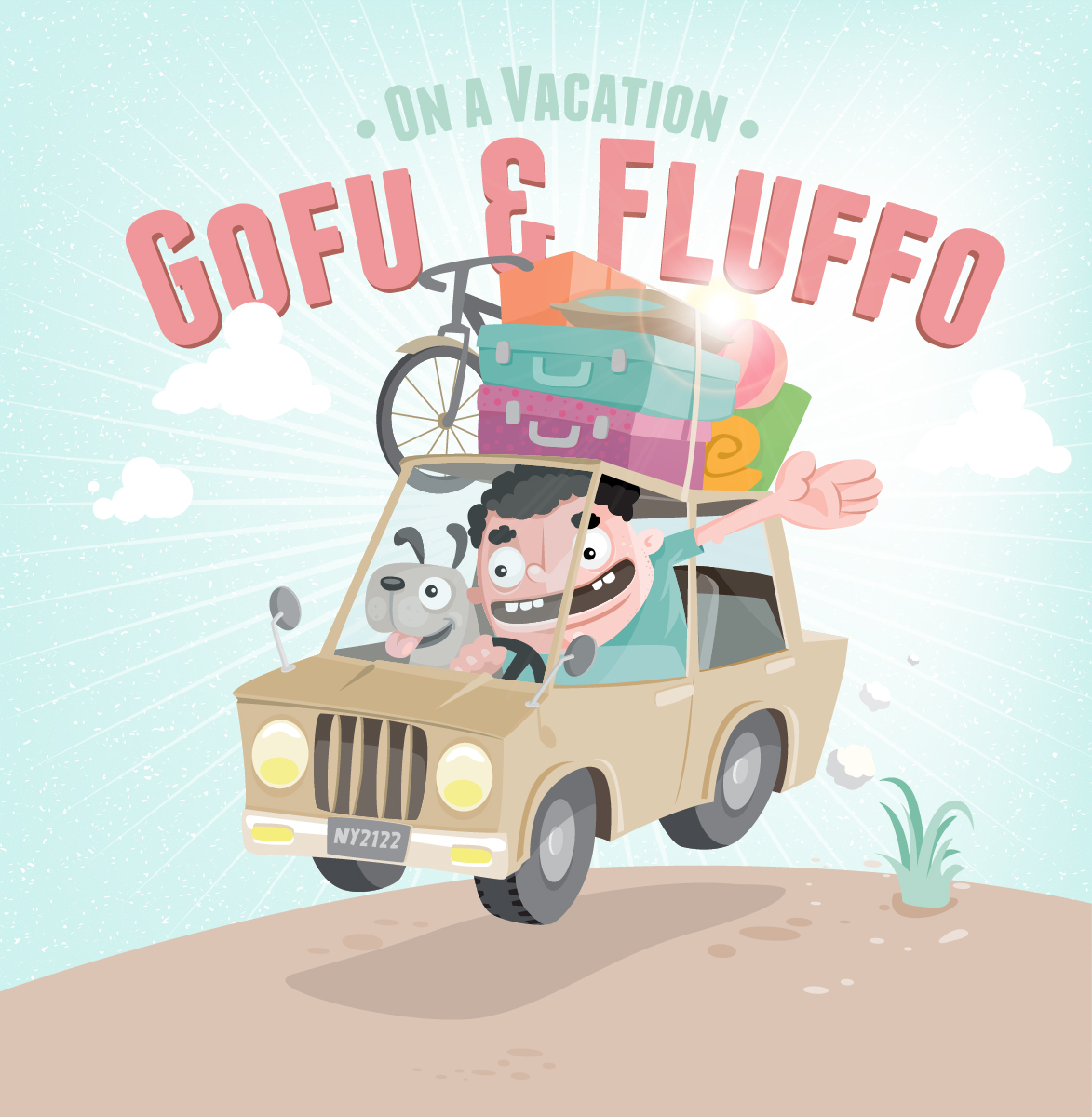 cartoon Character funny vector Illustrator poster cute art vacation Cartoon Illustration