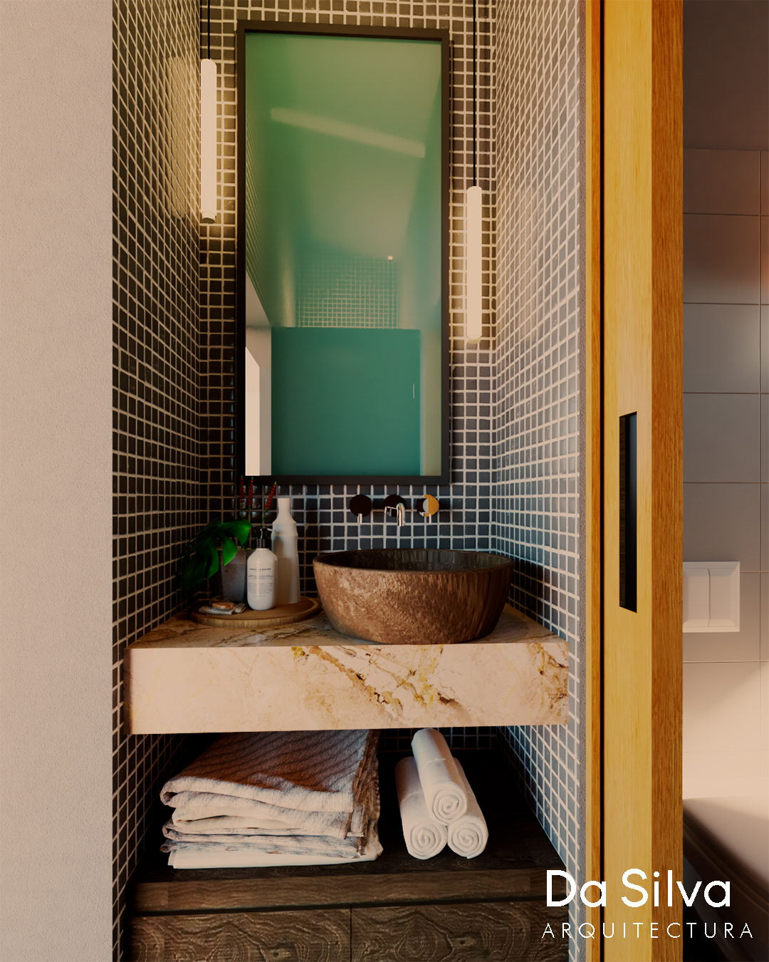 bathroom Render architecture interior design  vray visualization modern construccion proyecto arquitectura