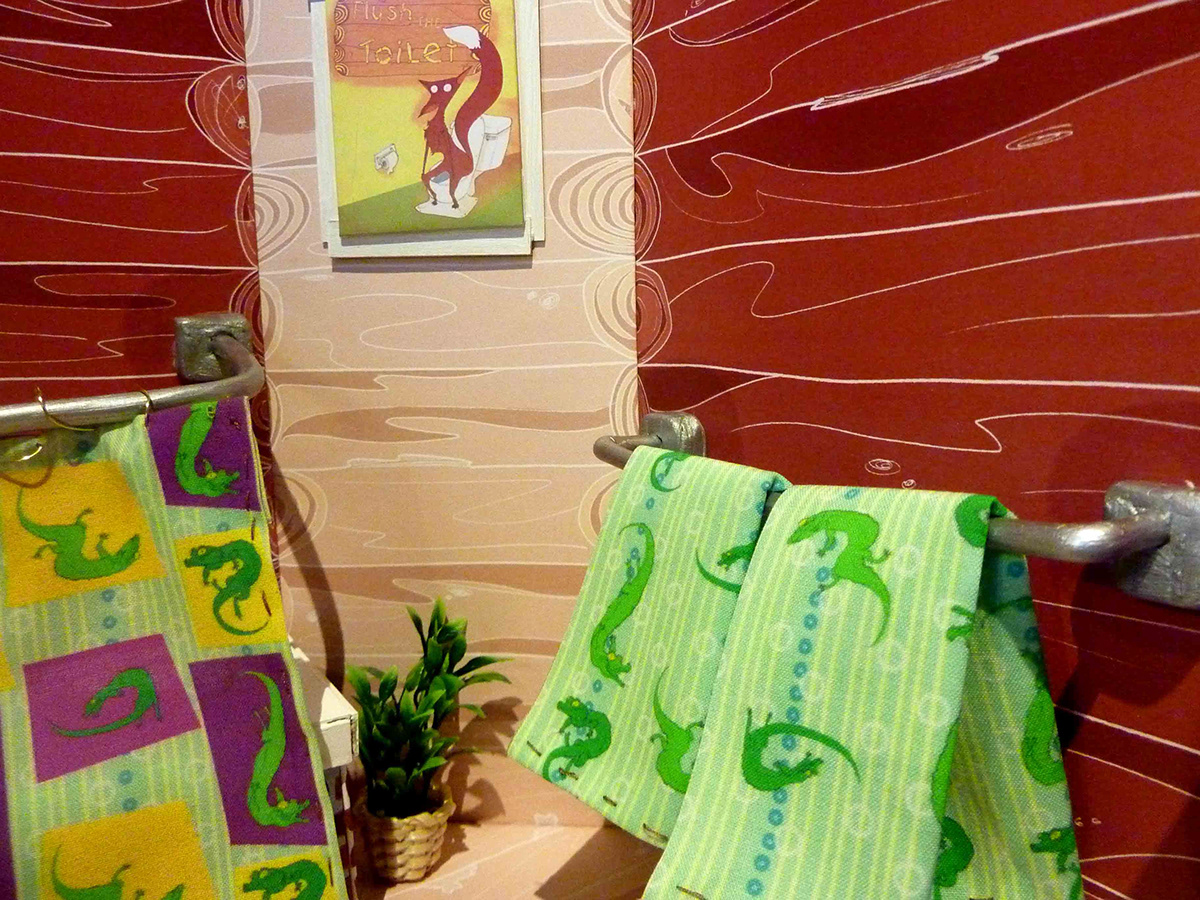 aliigators gators moose FOX tutrtle owls digital product bathroom room Interior photoshop characters silly Fun