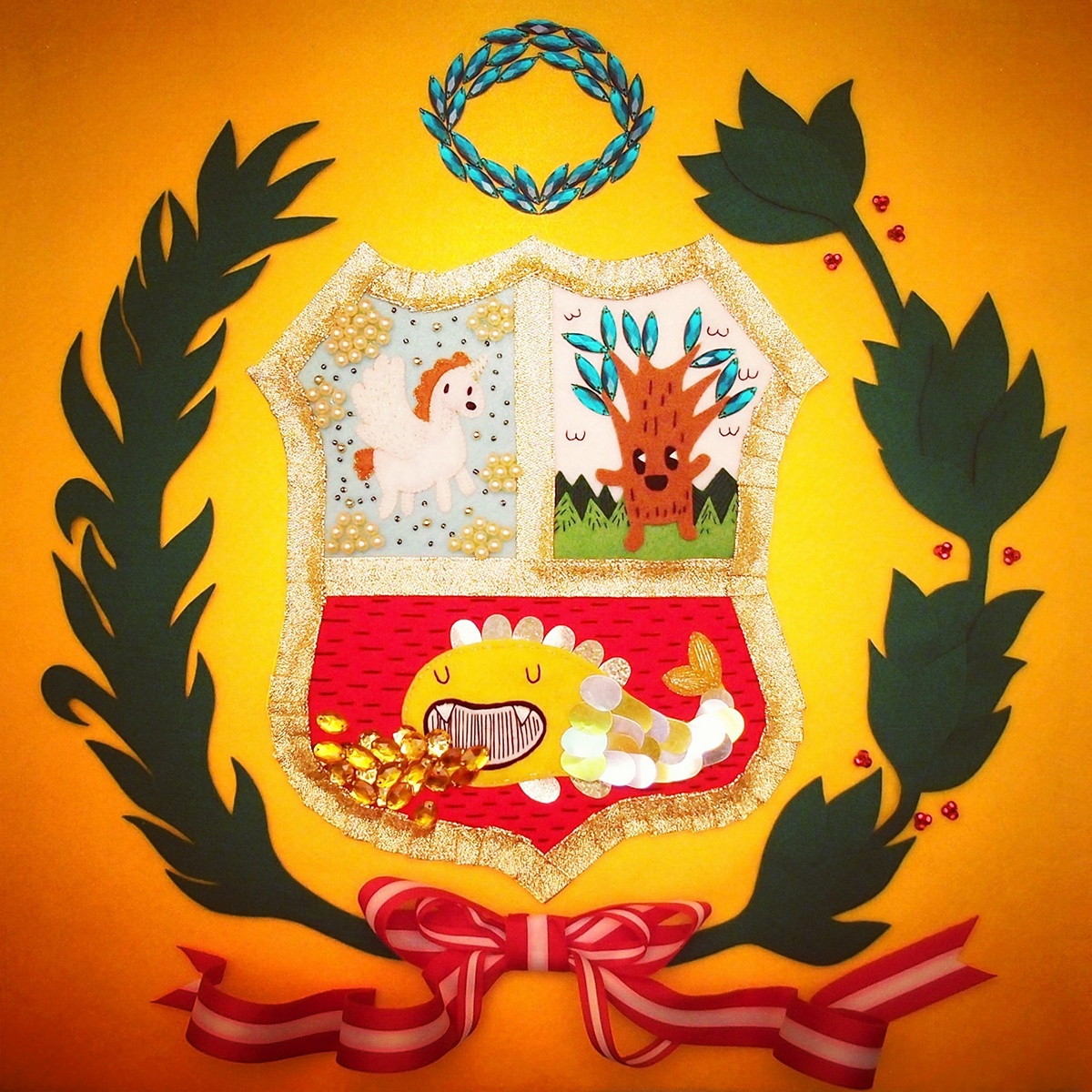 #escudonacionaldelperu #kawaii #zarellasolis #handmade #elmundopapel #PERÚ #escudokawaii