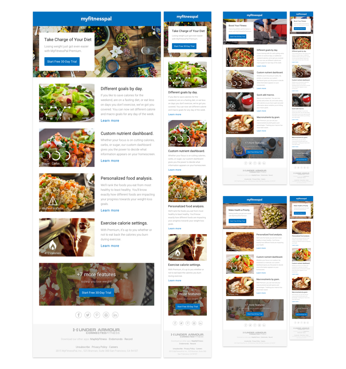 Adobe Portfolio Email product design  myfitnesspal ux email template