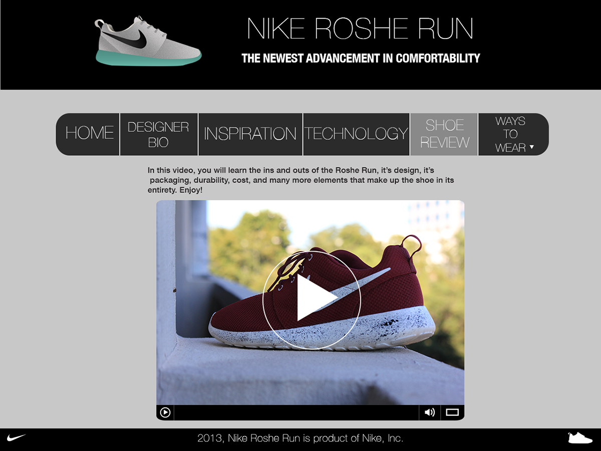 Nike roshe run nike sportswear nike inc nike running nike sports Webdesign HTML css JavaScript sneakers Technology