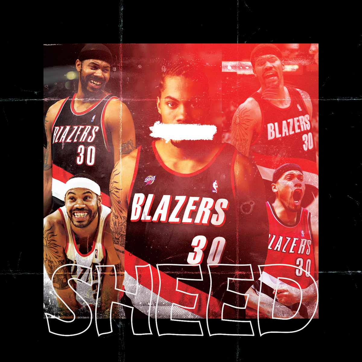 athletes basketball design NBA Oregon Portland poster print sports type