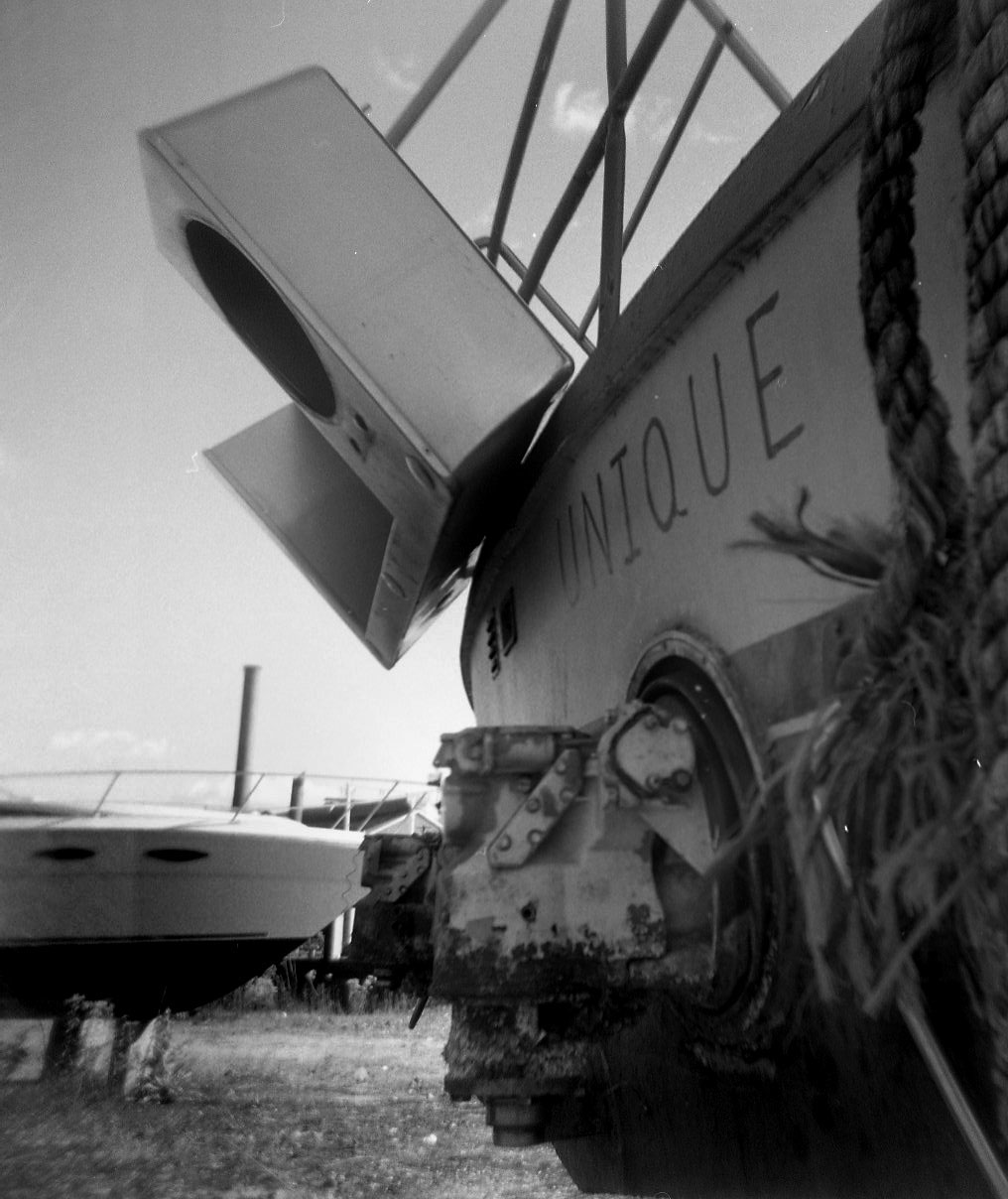 Photography  holga black and white Huntington WV Marshall University Boats