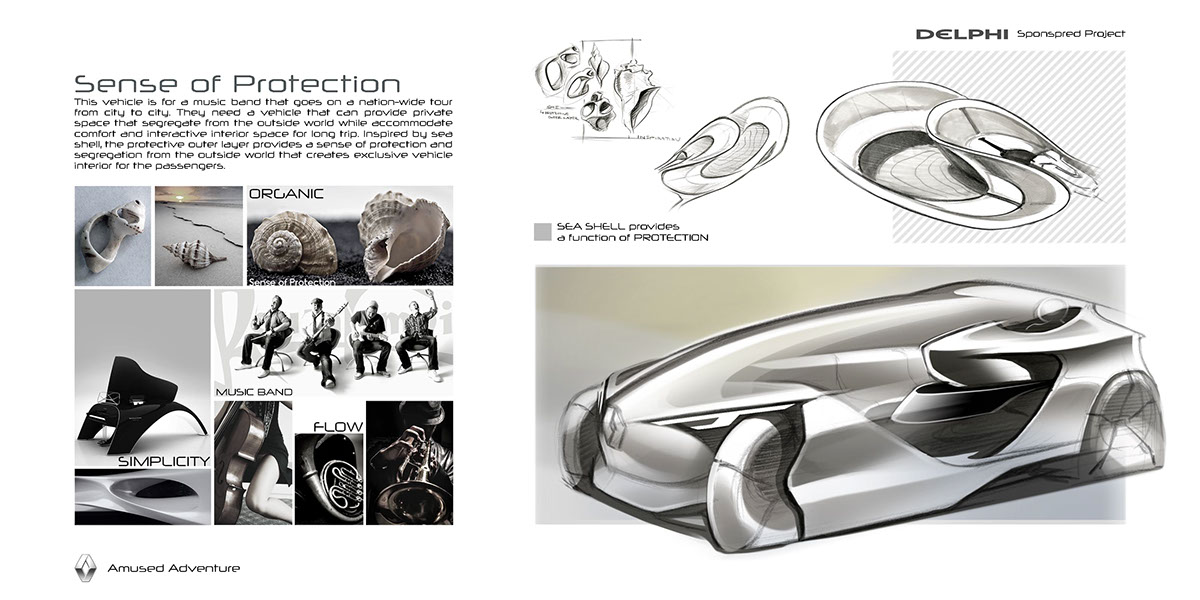 automotive   design car Interior concept renault amused adventure Project