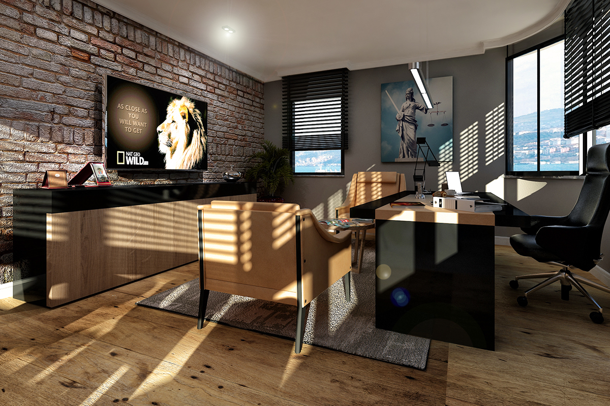 law Render 3d max Interior design Office