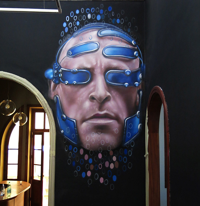 malaga Mural spray españa sabotajealmontaje wall art streetart islascanarias freehand retratos