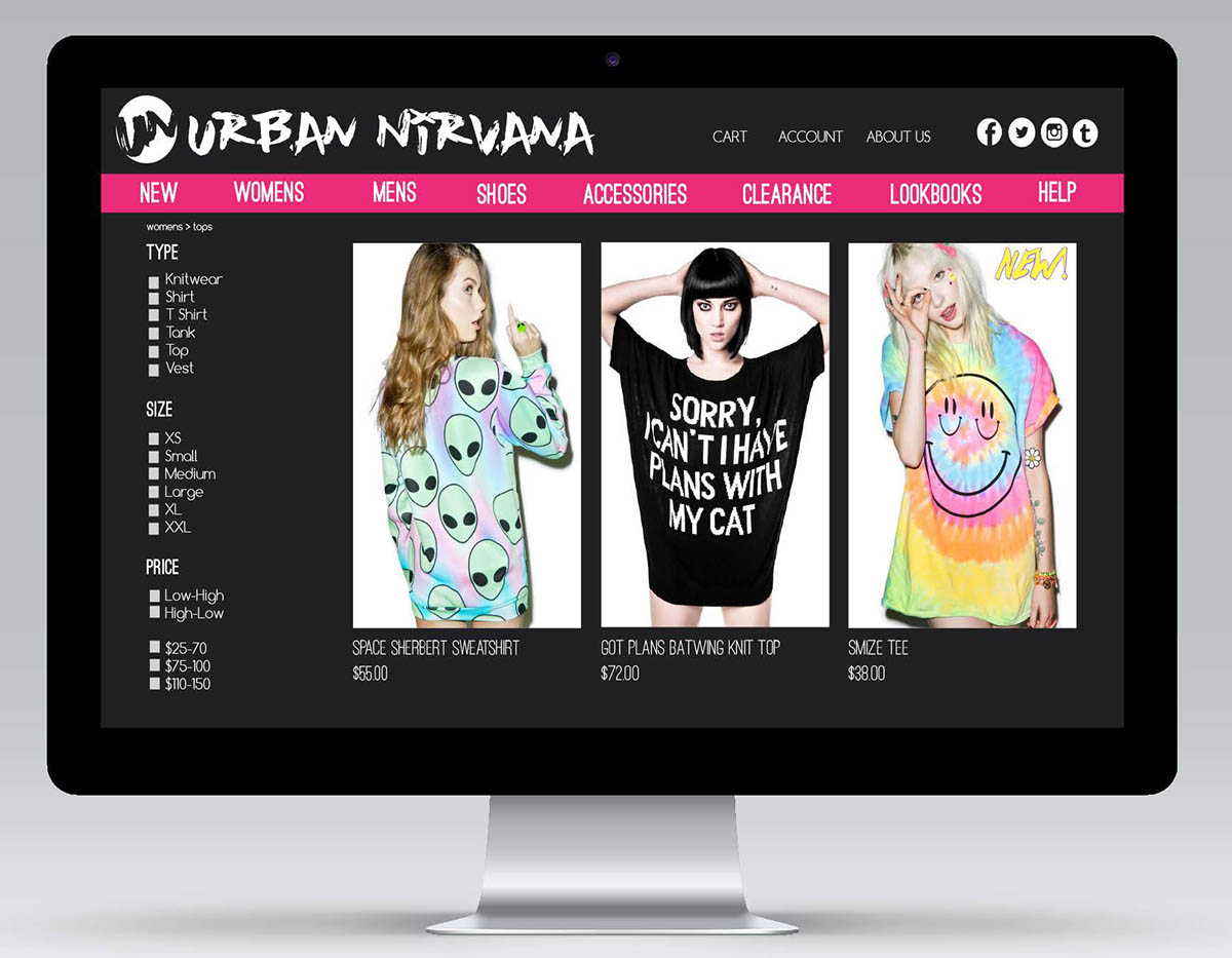 Website rebel youth Fashion  mobile desktop neon ncad typography   summer2016