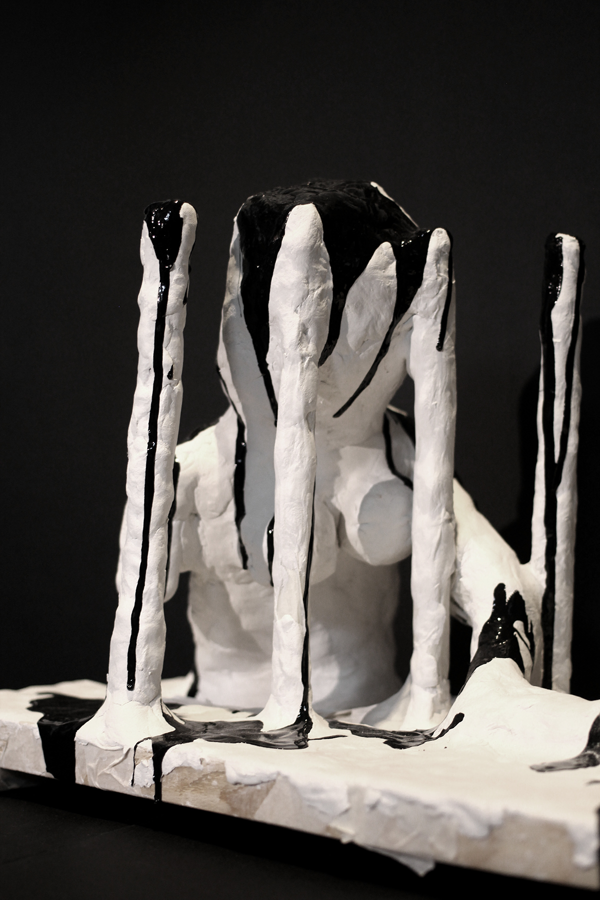sculptures White black ink art artworks Blackbook filmproject milano