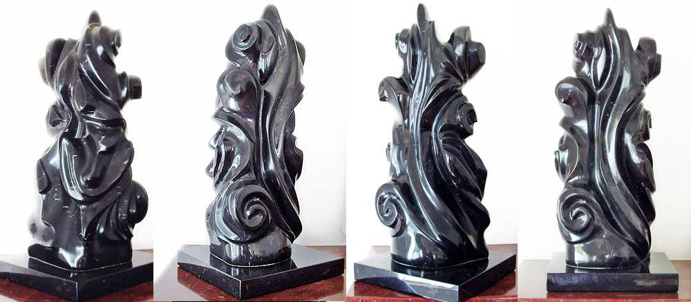 black Marble Direct Carving sculpture stream