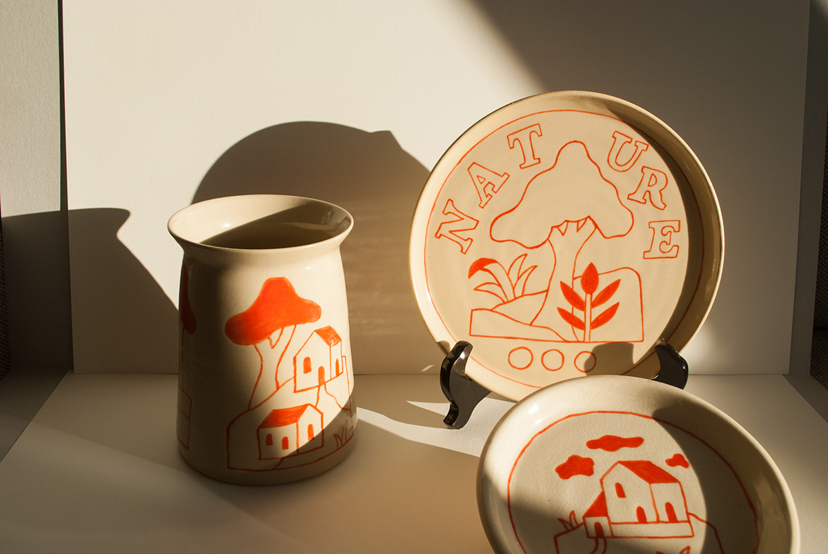research ceramic ILLUSTRATION  Drawing  handmade Folklore artwork Pottery design