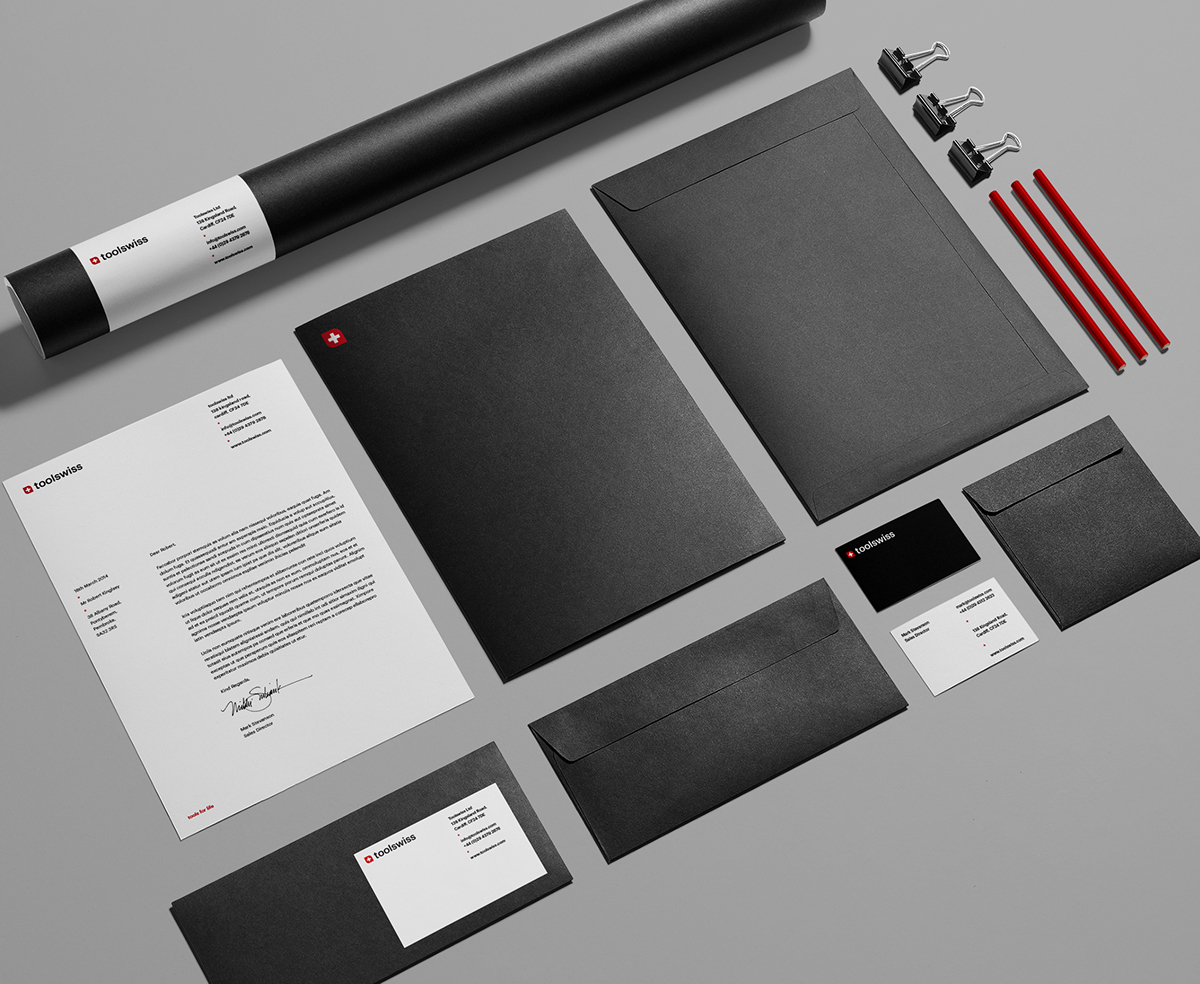 toolswiss swiss modernist Stationery Business Cards letterhead Responsive Website responsive website clean package utensils KITCHENWARE identity minimal