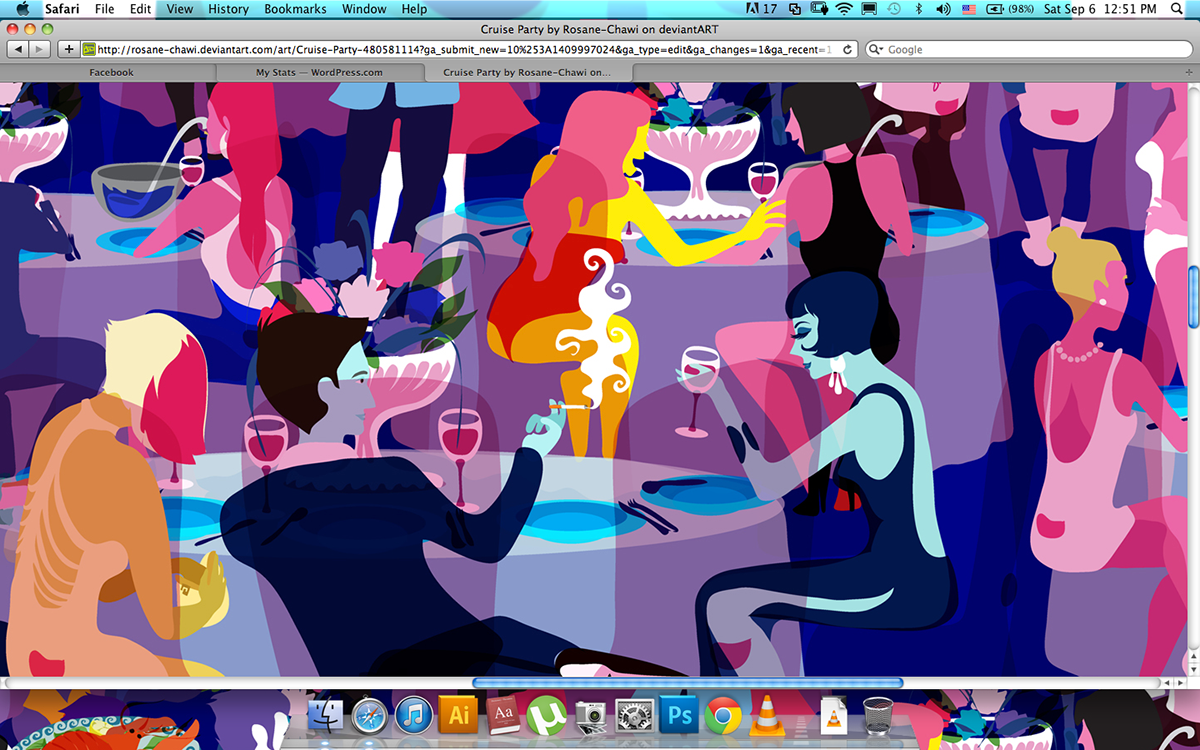 cruise party Mélodie Bloo placebo rosane chawi Illustrator vector art