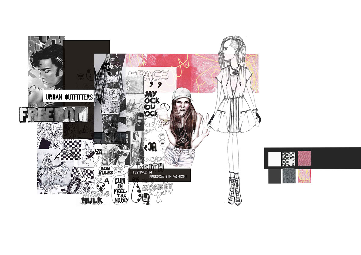 moodboard colorboard Technical Drawings Fashion Line Up