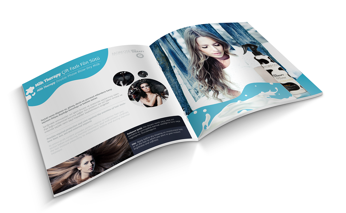 catalog MLK hair Hair Care hair milk women brochure brochure design cosmetics