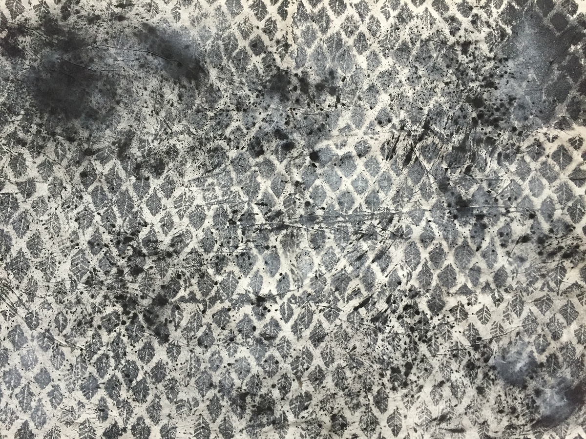 textile design mark making ink charcoal pattern Repetition