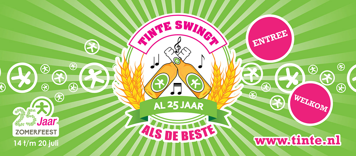 Summer Festival Music Festival Tinte Zomerfeest 25 jaar 25 year camping magazine logo tshirt tickets