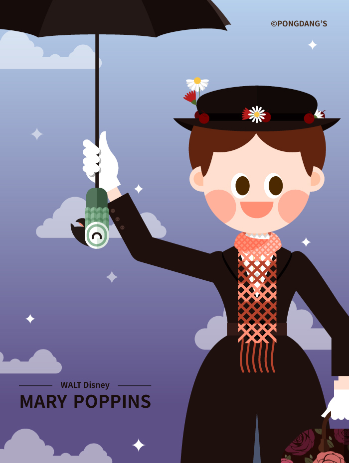 marypoppins disney coutume illust vector Character fashionillustration flat simple styling 