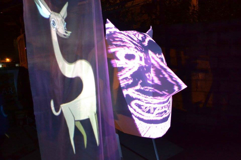 Mapping riobamba rayuela diablo de lata diablo evil mask mascara shakespei Chachay projection proyeccion VJ patafunk fredom