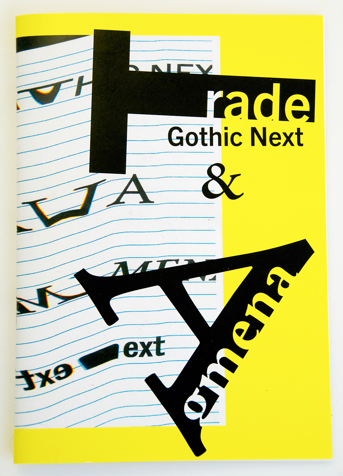 Glitch Photo Scanning Agmena Trade Gothic Next type distortion Type Specimen book