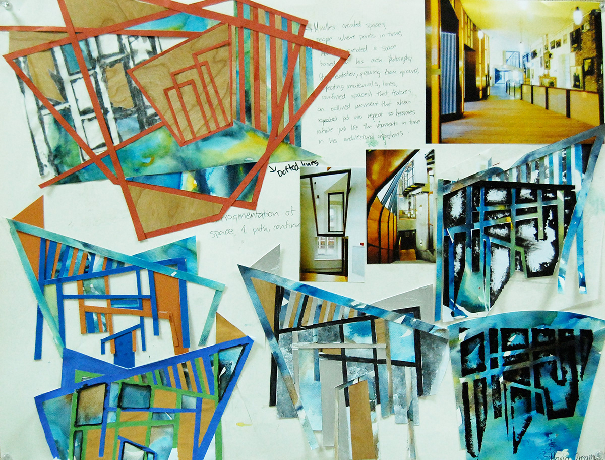 architecture surface design collage mixed media