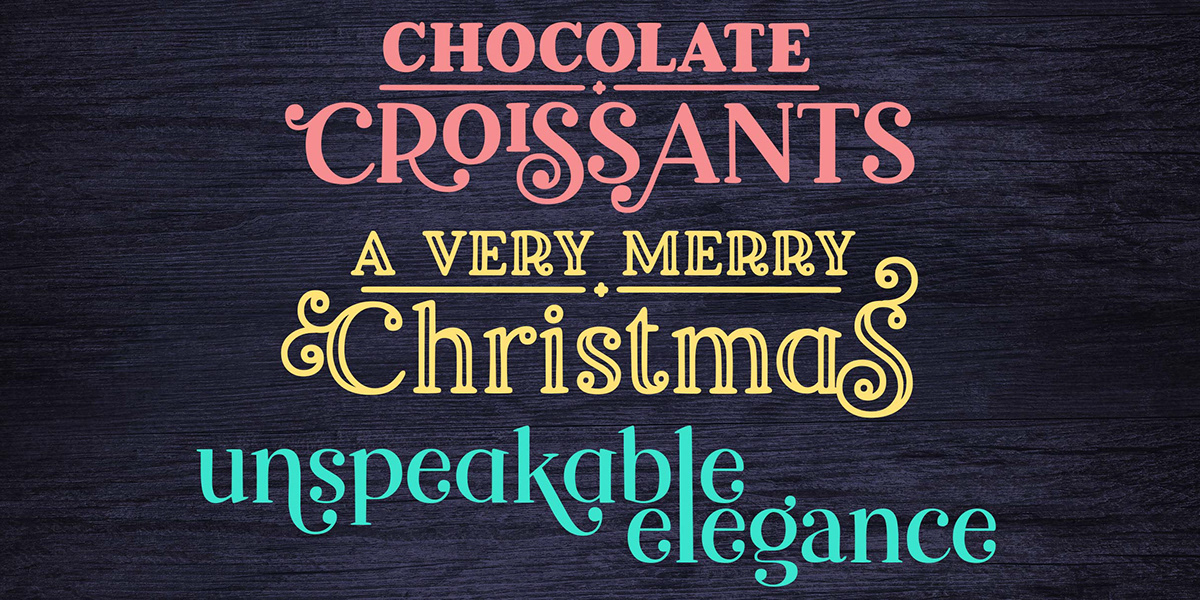 fancy elegant winter Holiday swash serif decorative alternates breakfast pastry font