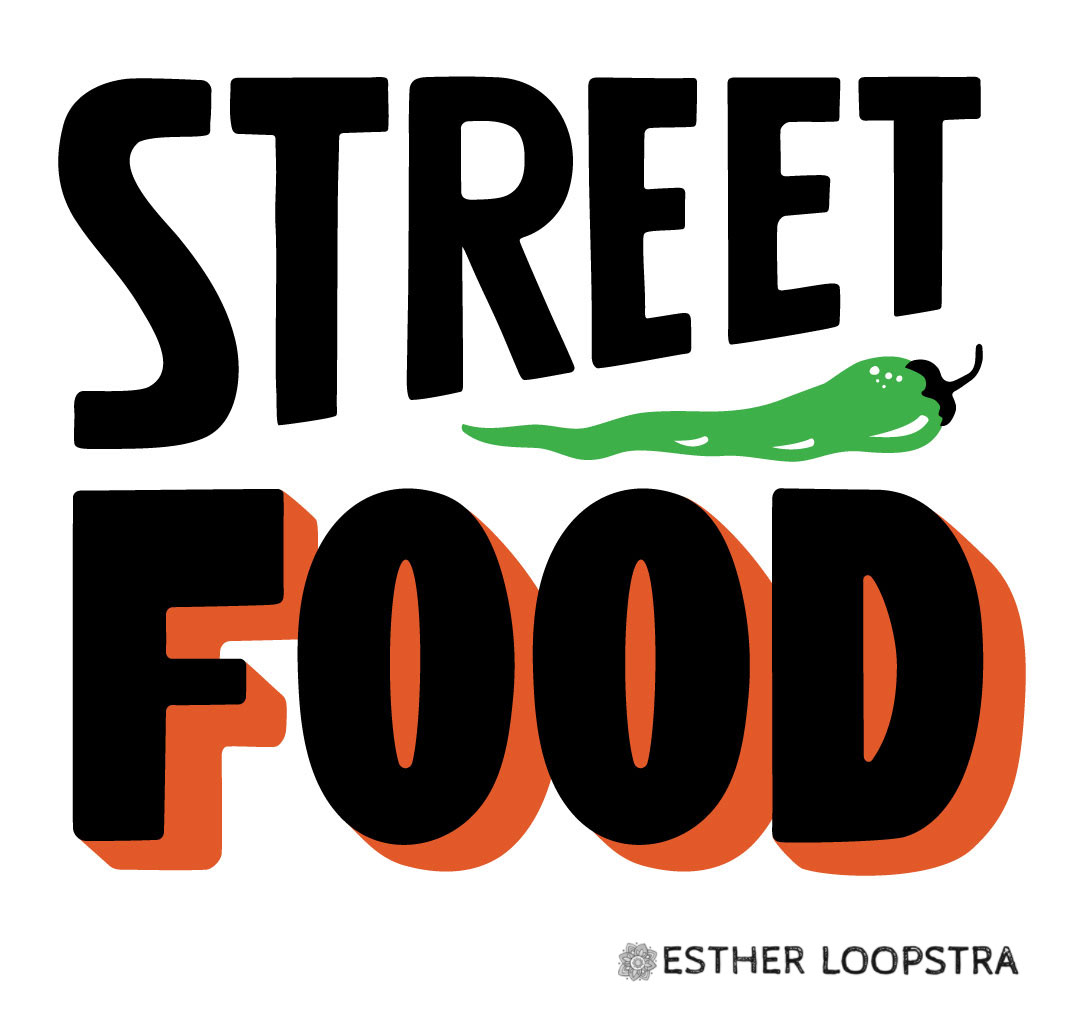 Street Food Food  lettering HAND LETTERING Mural elote ILLUSTRATION  linework Travel falafel