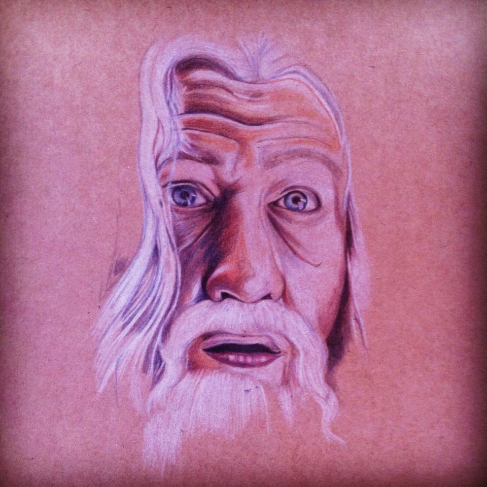 Drawing  gandalf portrait Ilustração desenho lápis de cor colored pencil