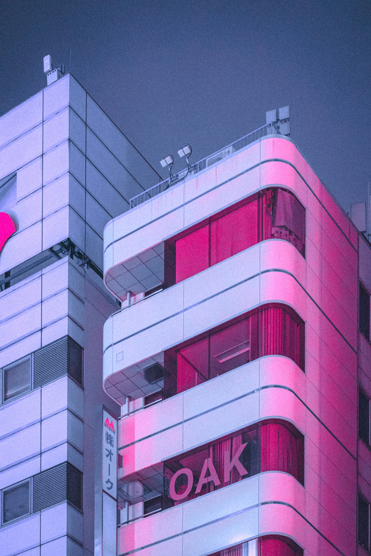 Cyberpunk city lightroom neon Street light Urban architecture color