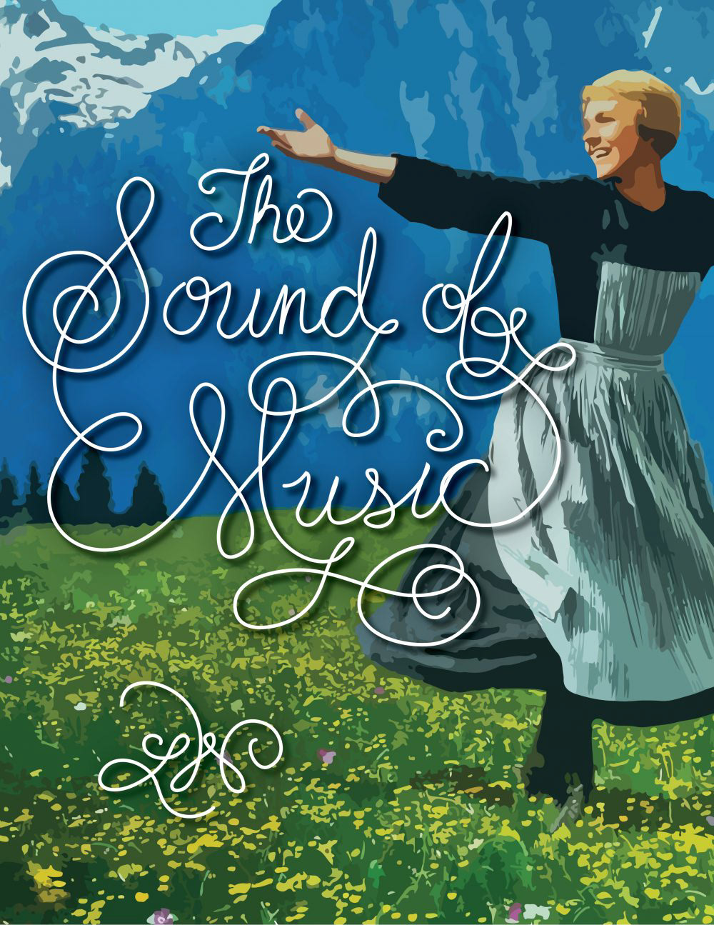 posters series play marquee little shop sound of music reefer madness movie print design lettering