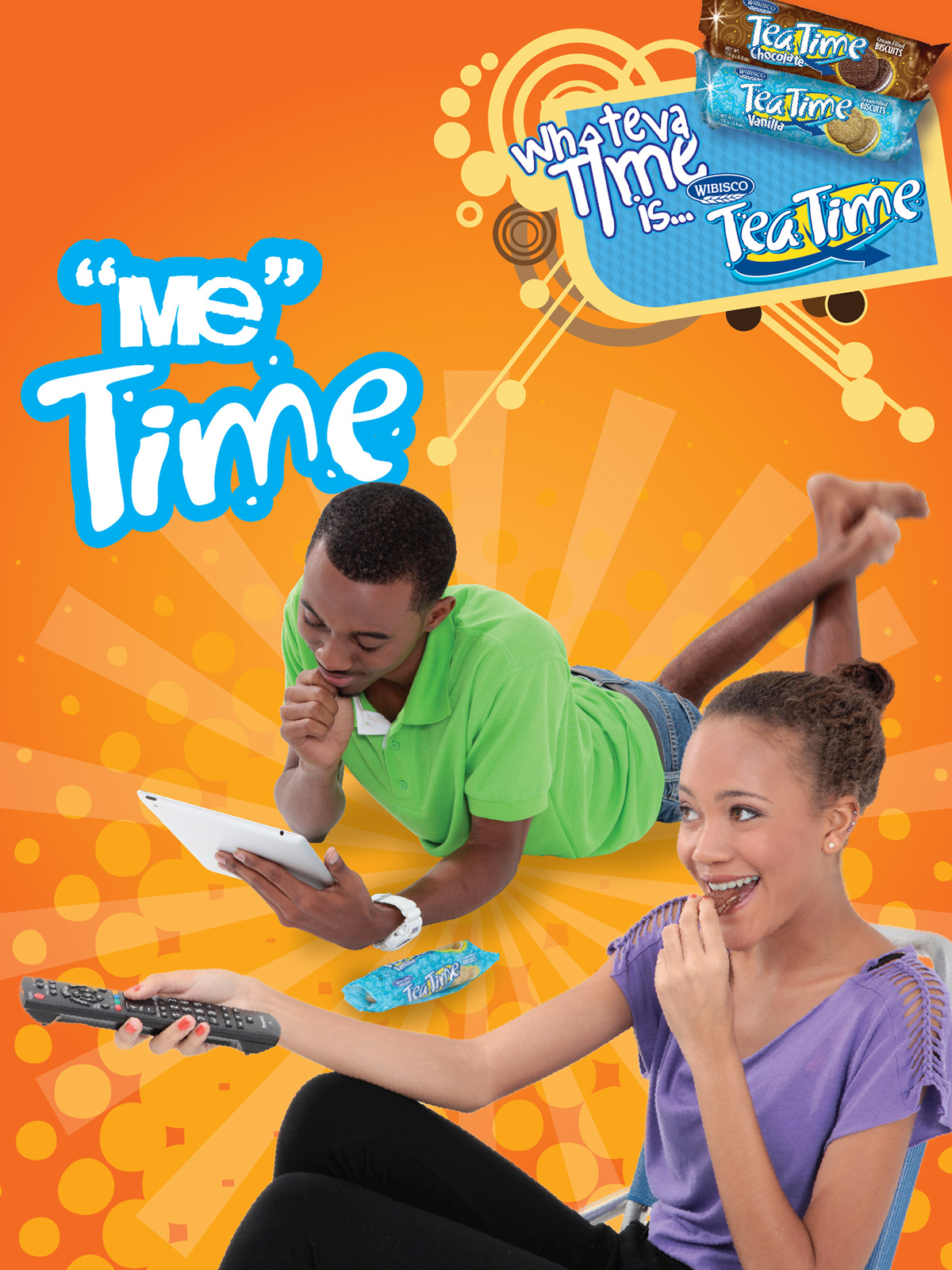 Tea Time biscuits Barbados Wibisco RED advertising Ballista! Poster Design Caribbean Tea Time
