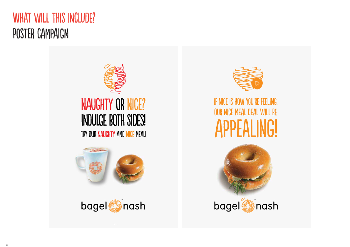 bagel nash Naughty and Nice meal posters