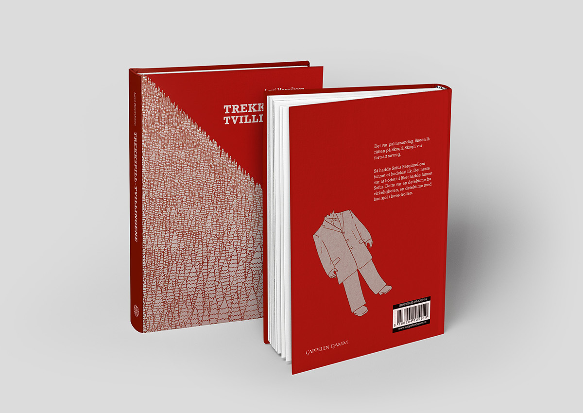Adobe Portfolio book design book cover forest crime norway redesign trees repetitive minimalistic red