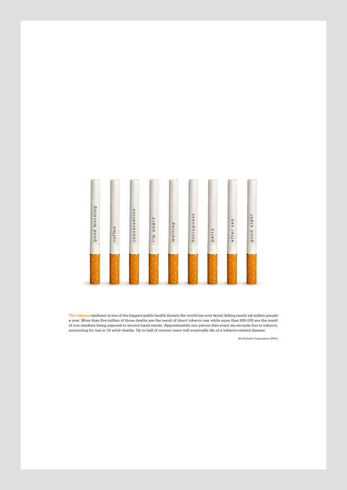 daily cigarette design heart poster cancer smoke tobacco