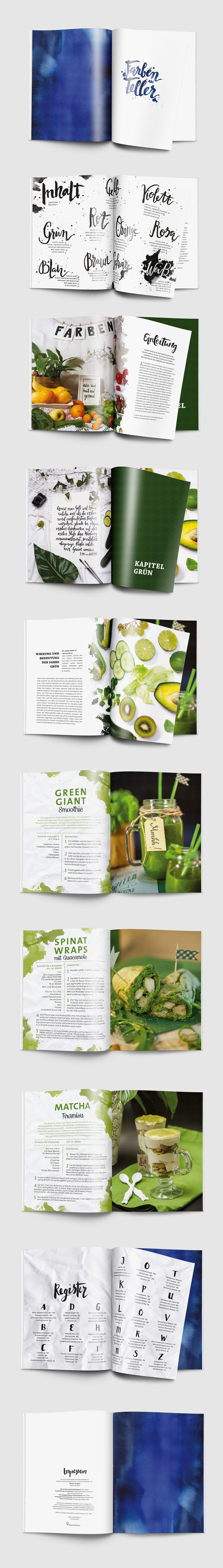editorialdesign Handlettering recipes Food  colors cookbook foodstyling