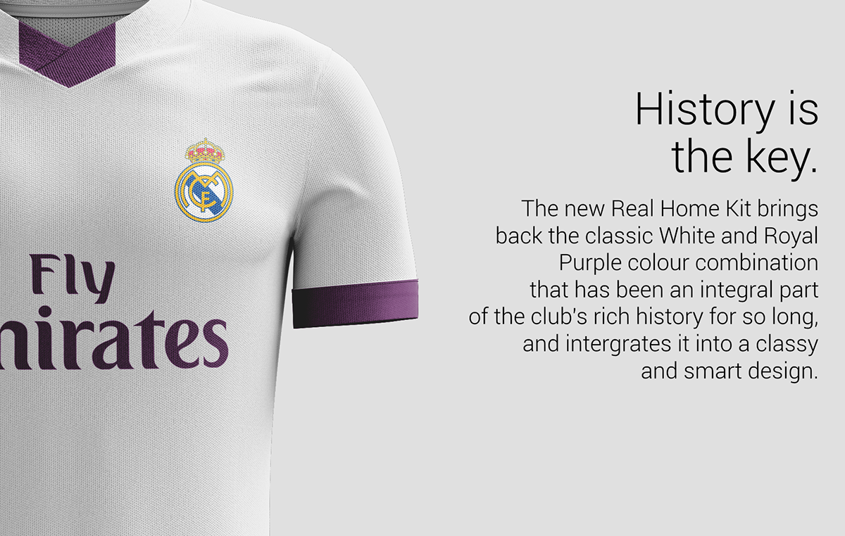Real Madrid la liga football sport concept kit Jesrsey Kit Design
