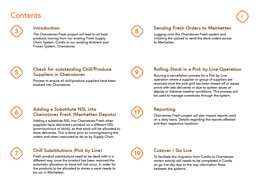 Adobe Portfolio userguide Food  co-op orange White Guide Booklet Landscape clean pattern