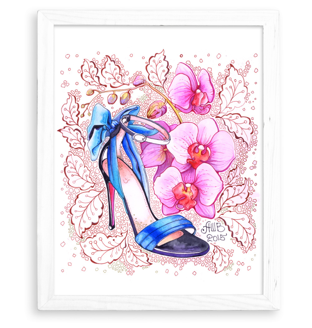 Adobe Portfolio shoes designer watercolour Flowers Nature Style