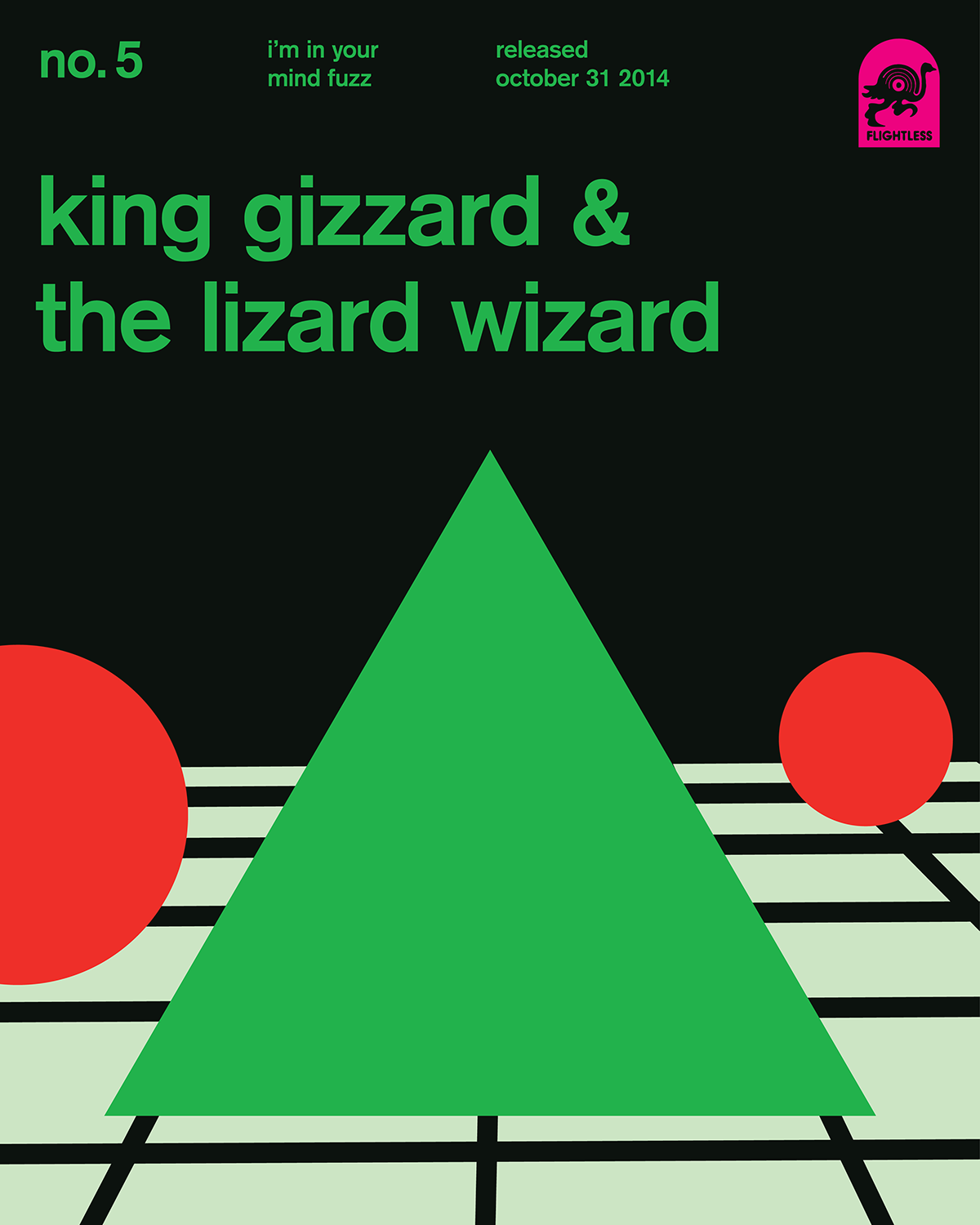 color KING GIZZARD minimalist music poster psychedelic swiss kglw