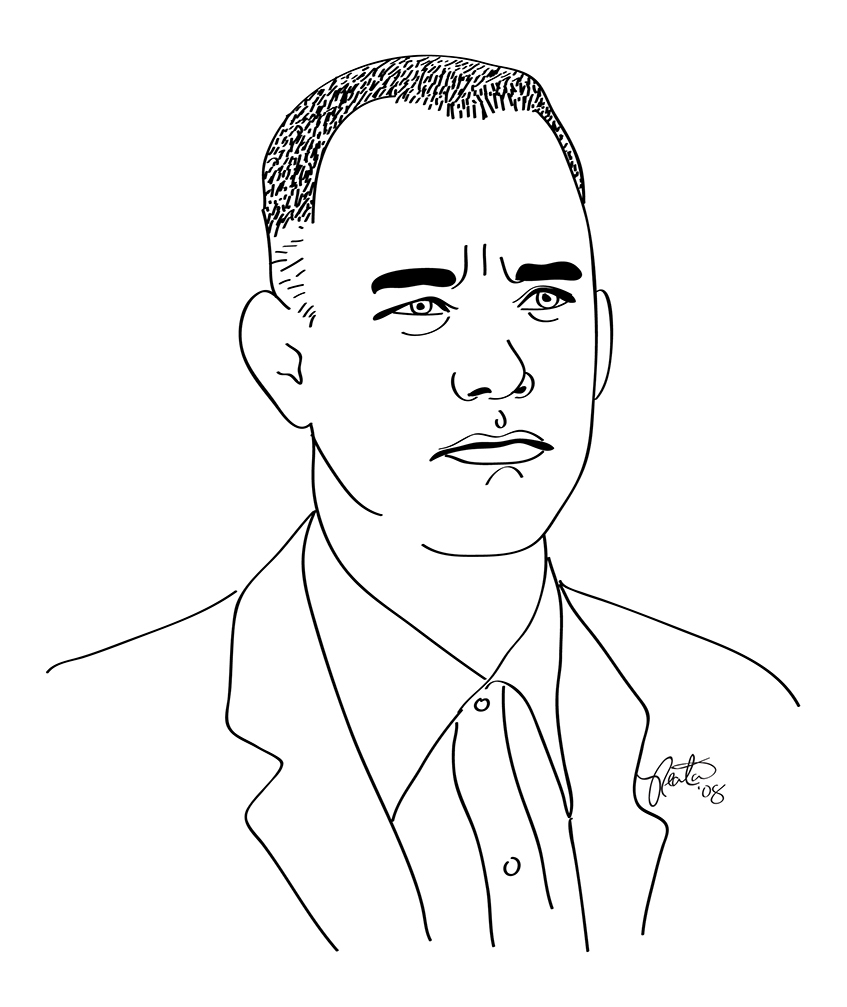 Forrest Gump Male sketch, Drawings, Animation