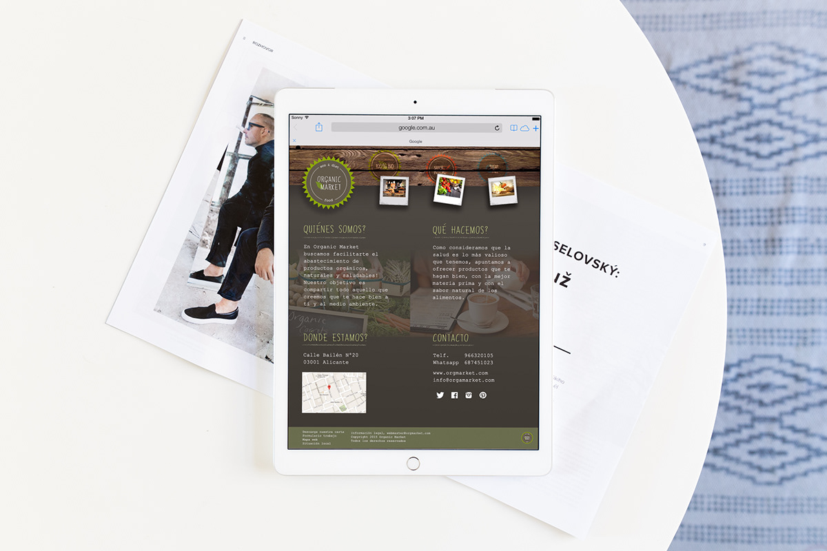 Food  organic market brand Web Display microsite flyer
