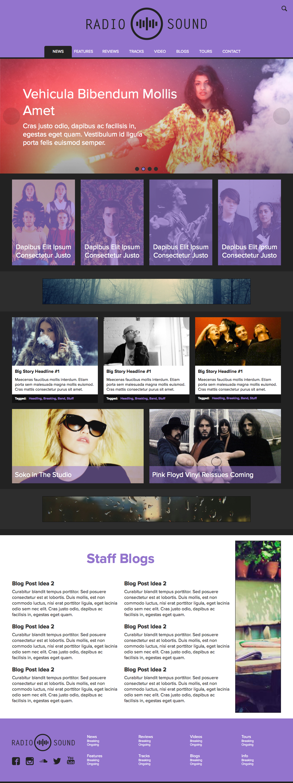 news Blog Website template Responsive Music Website Theme