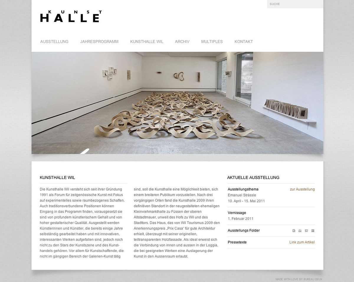 Website Webdesign Layout Whitespace wil art artgallery gallery homepage