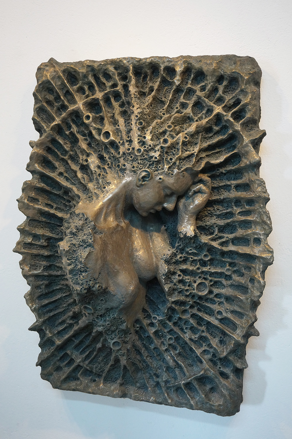fine art sculpting  figurative female portrait body women surreal bronze metal