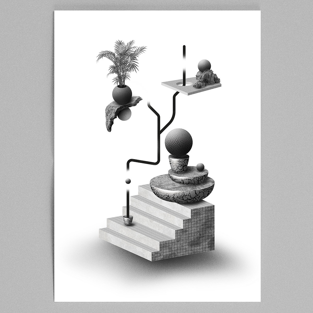 sculpture balance egg photomanipulation black White rock flag Marble levitation