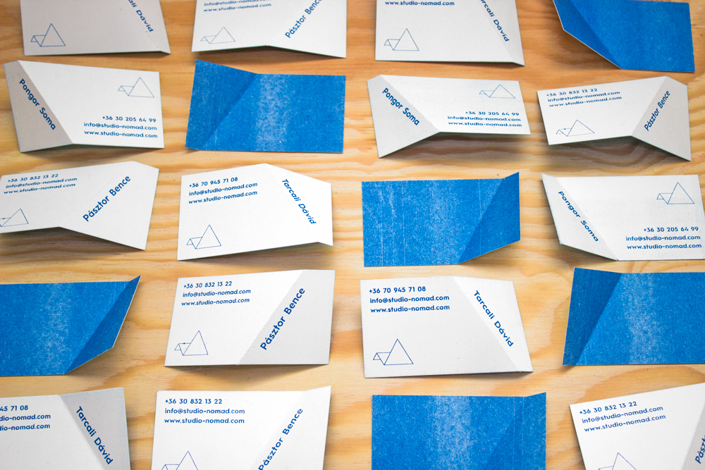 studio nomad business card Website architects hungarian Riso risography print