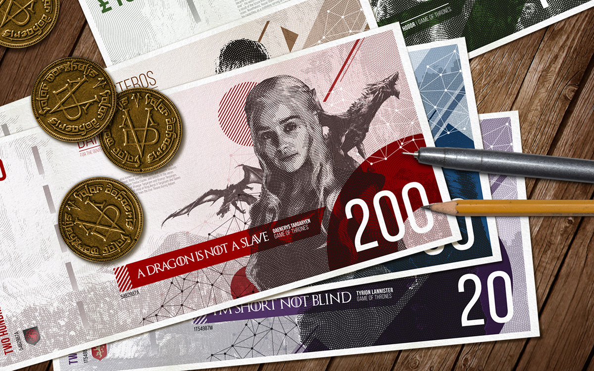 currency money Banknote Game of Thrones khaleesi Stark lannister hodor cash Bank